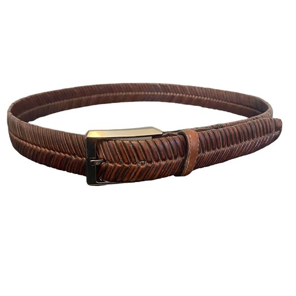 Men’s Belt 34 Braided Leather Preppy Classiccore Academia Workwear - Picture 1 of 8